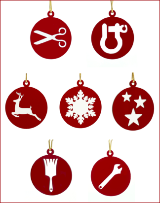 3" Round Cut-Out Christmas Tree Ornaments